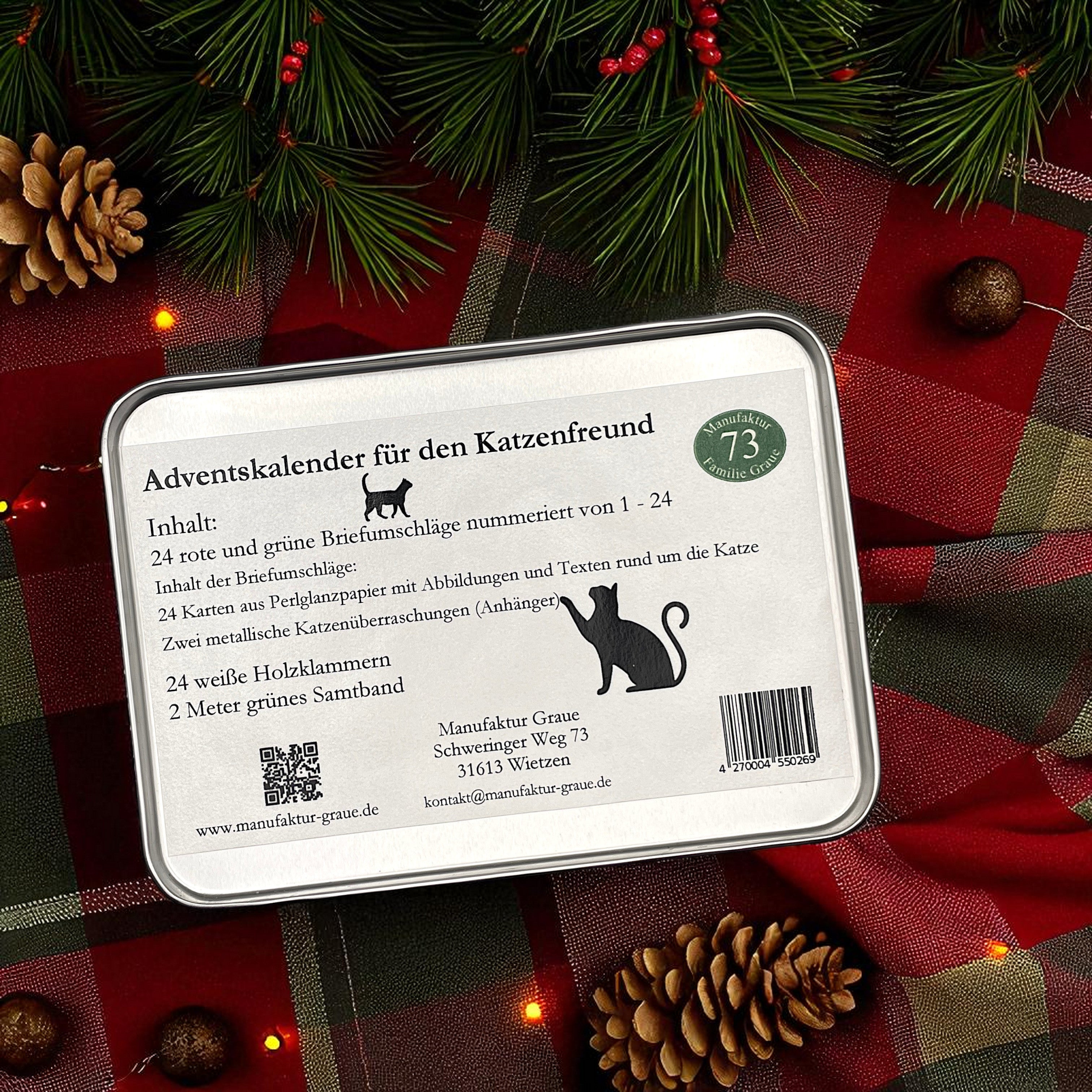 Inhalt von einem Adventskalender zur Katze