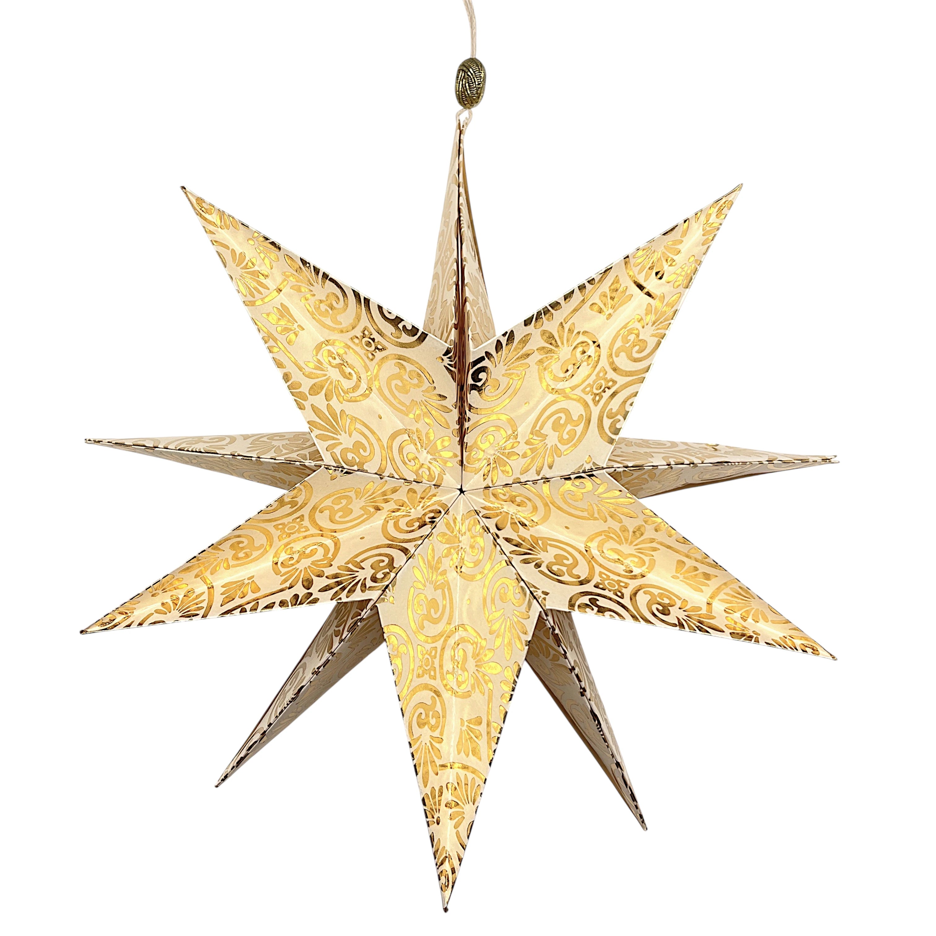 Faltstern-Taschenstern in gold, handarbeit