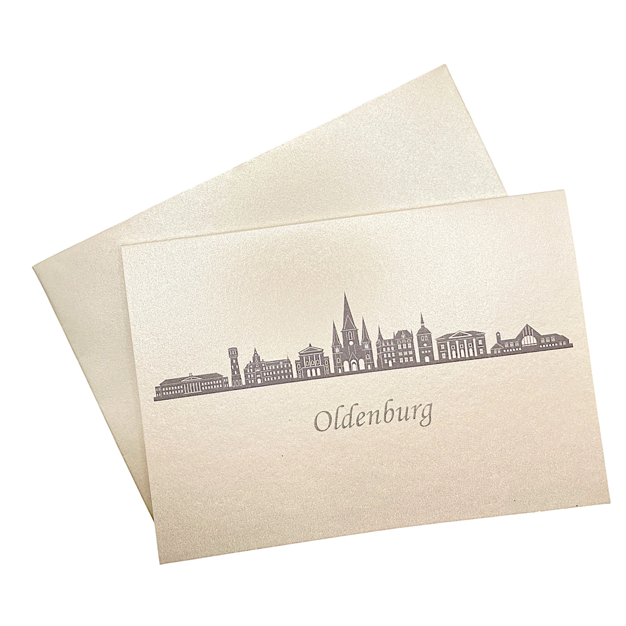 Klappkarte mit dem Motiv aus Oldenburg Skyline