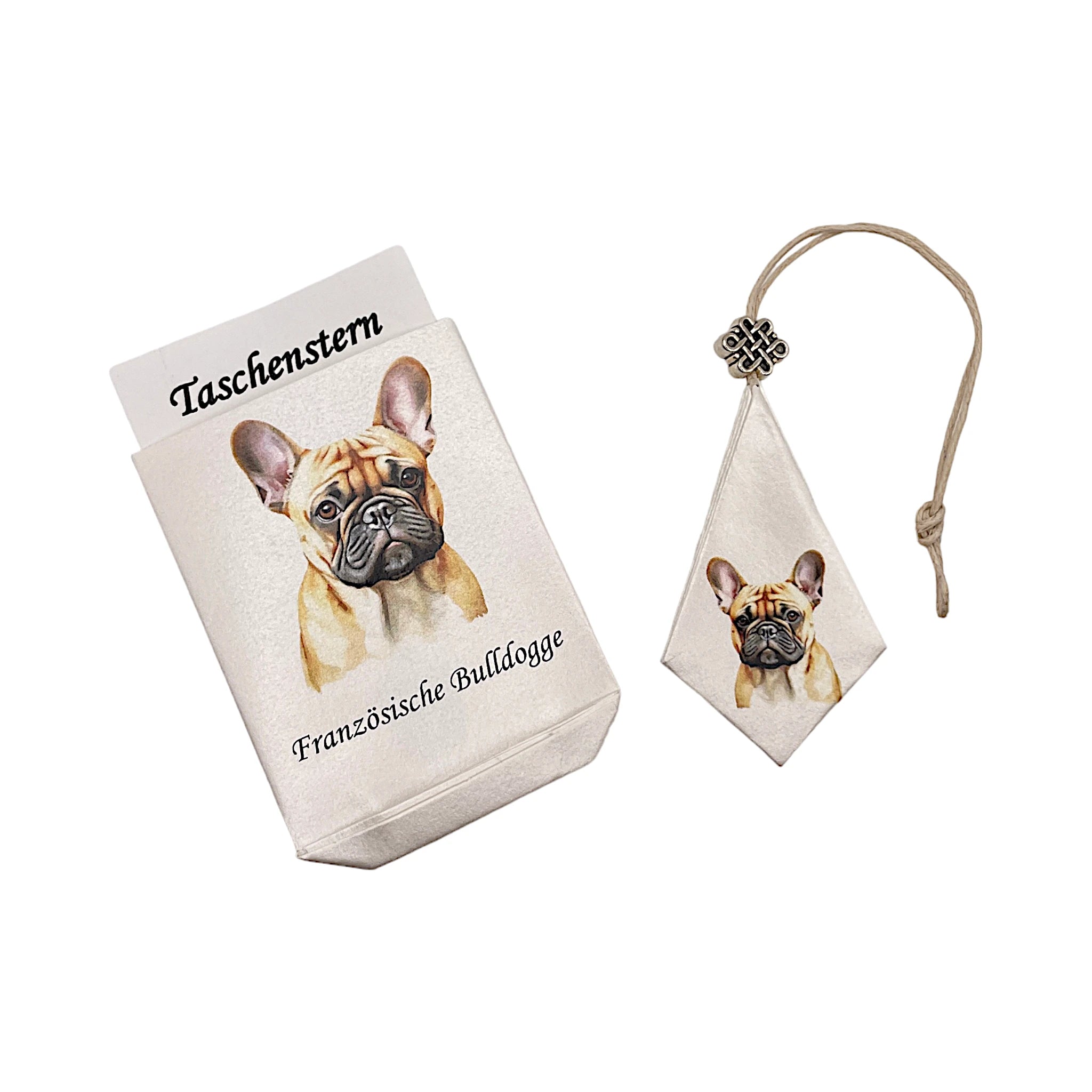 Taschenstern-Papierstern mit Etui Bild Bulldogge