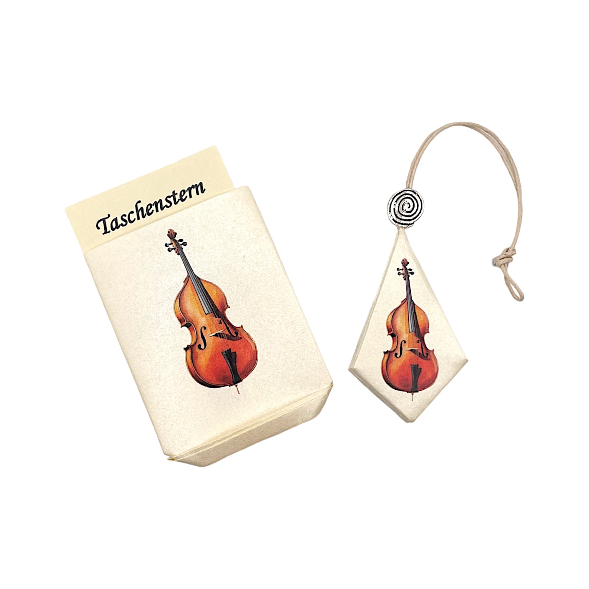Taschenstern-Papierstern mit Etui und Kontrabassdruck