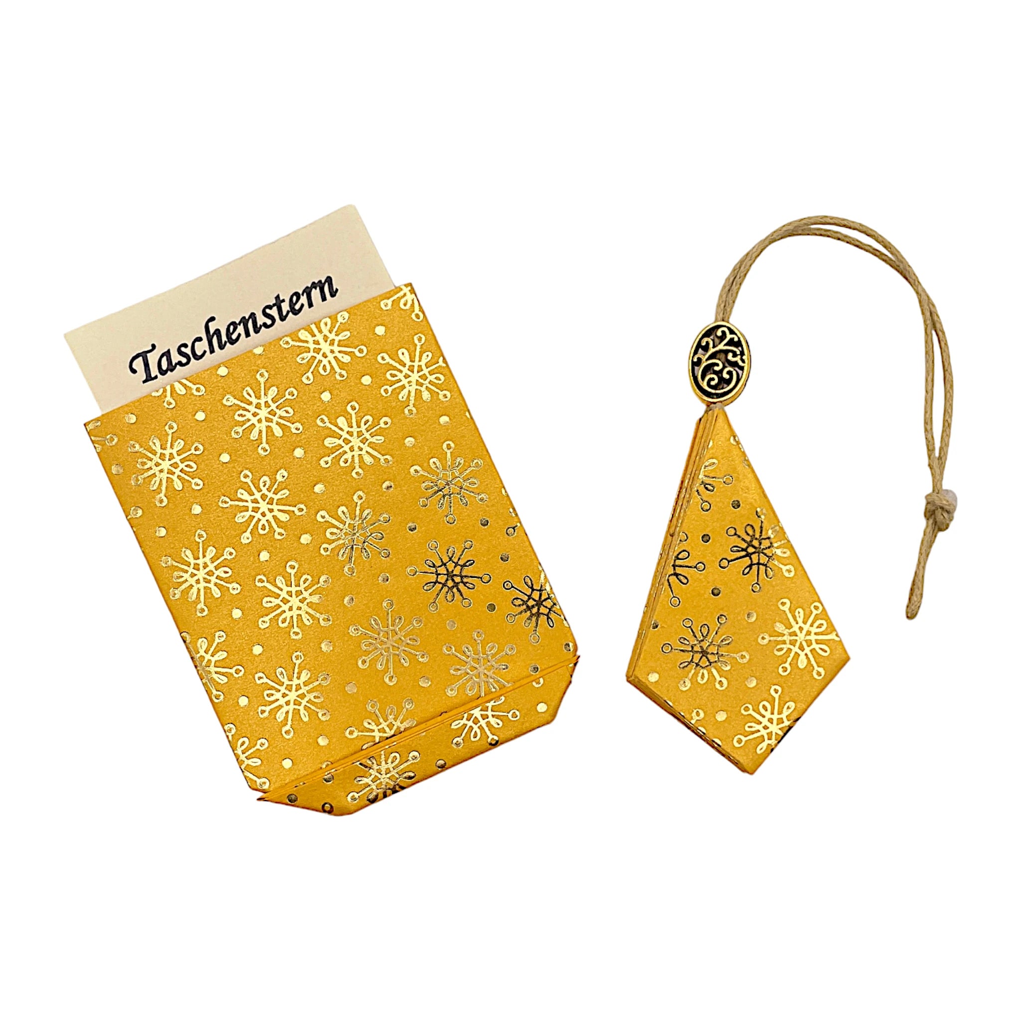 Taschenstern-Papierstern in gold als Etui