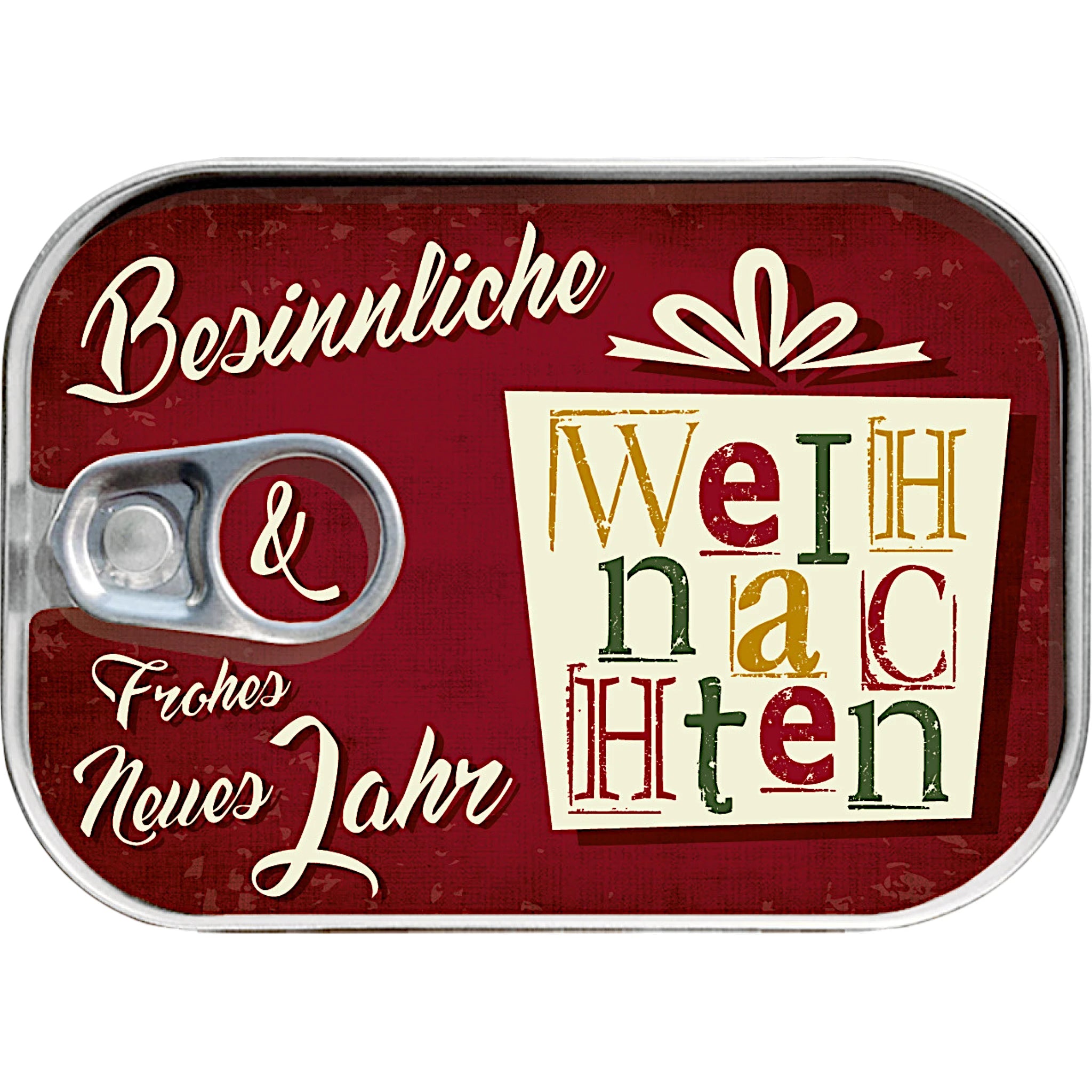 Dosenpost „Besinnliche Weihnachten“ als besondere Weihnachtsgrußkarte in der Dose