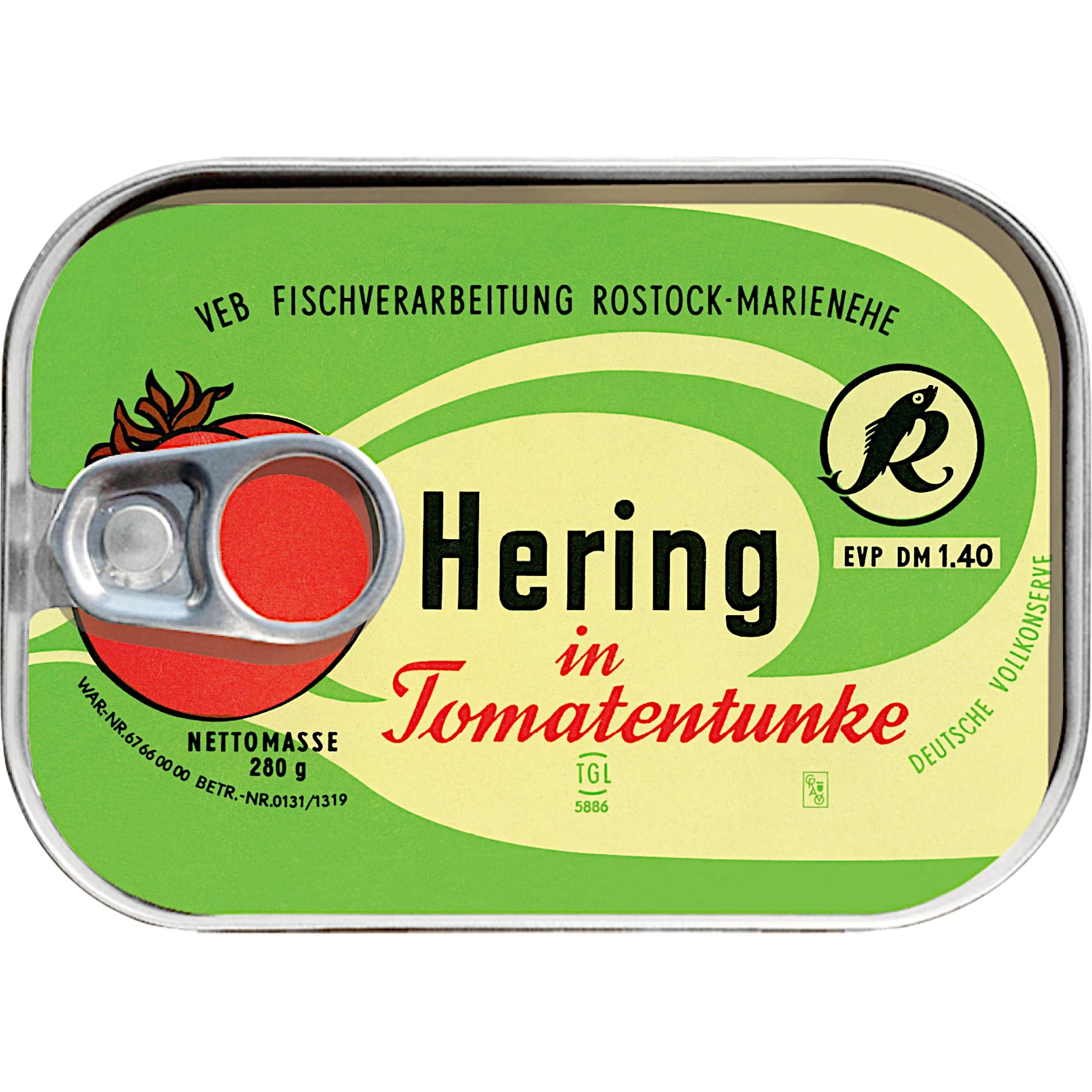 Dosenpost Hering in Tomatentunke im DDR-Retro-Design – originelle Geschenkidee