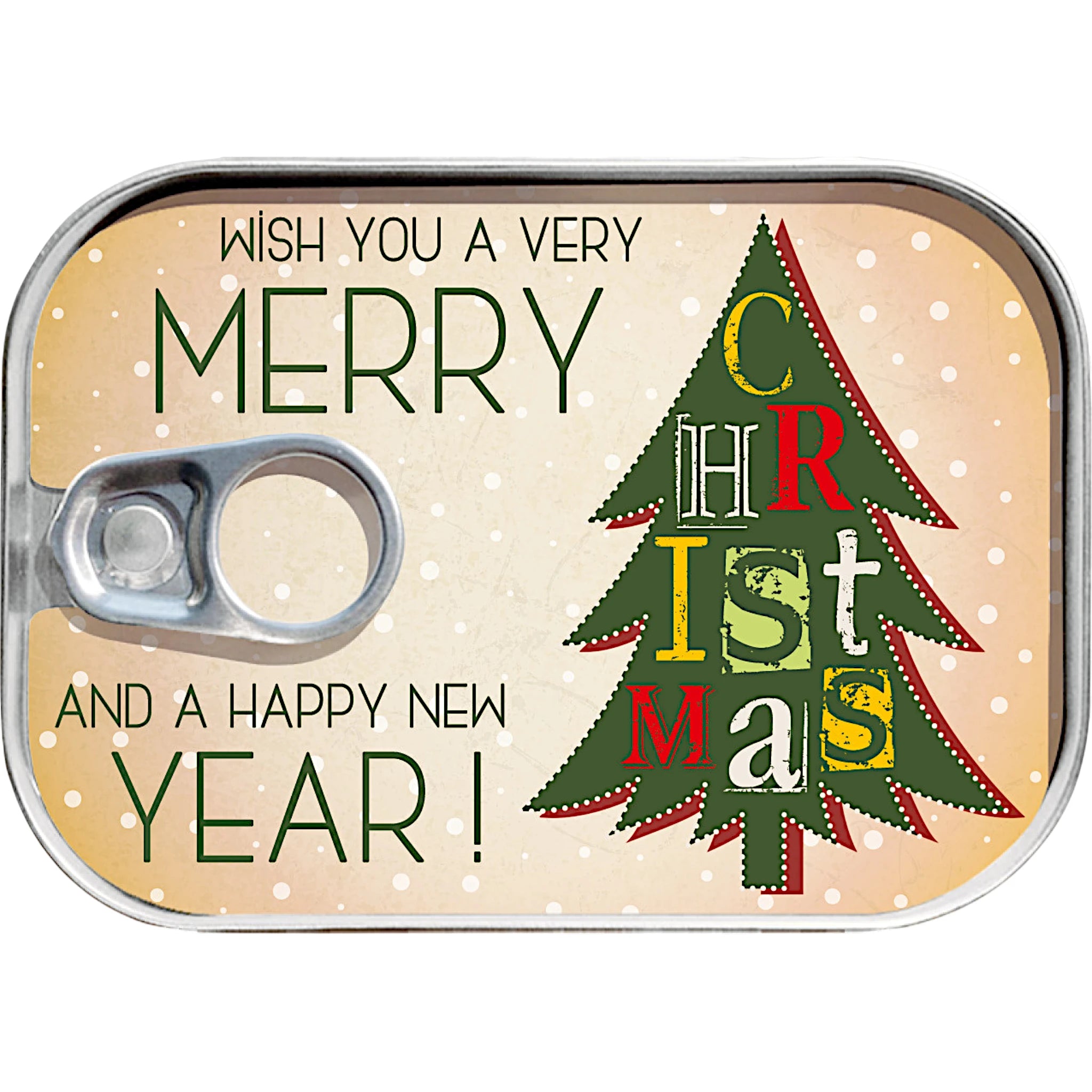Dosenpost „Wish you a Merry Christmas“ als origineller Weihnachtsgruß in der Dose