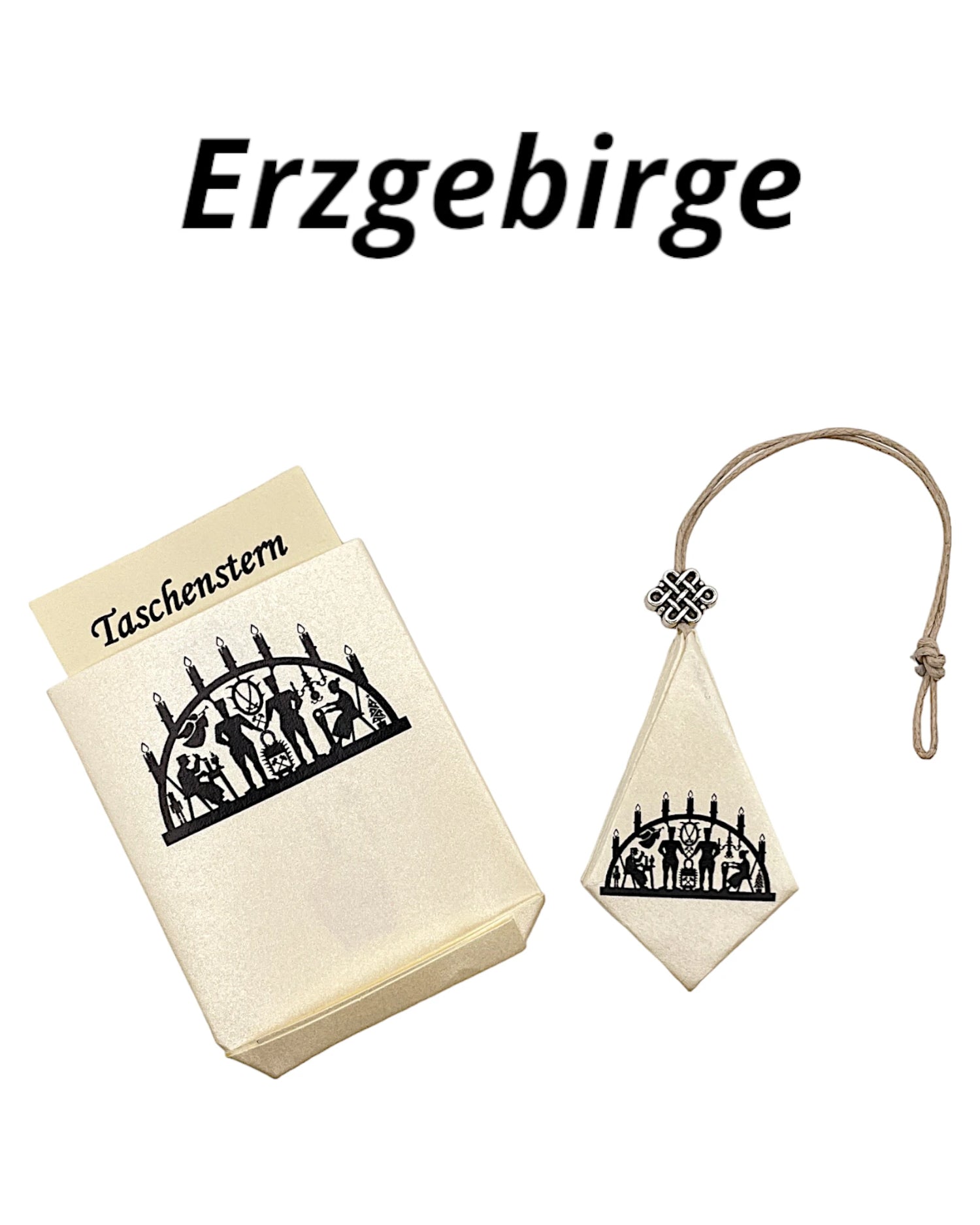 Schwibbogen auf einem Taschenstern-Papierstern
