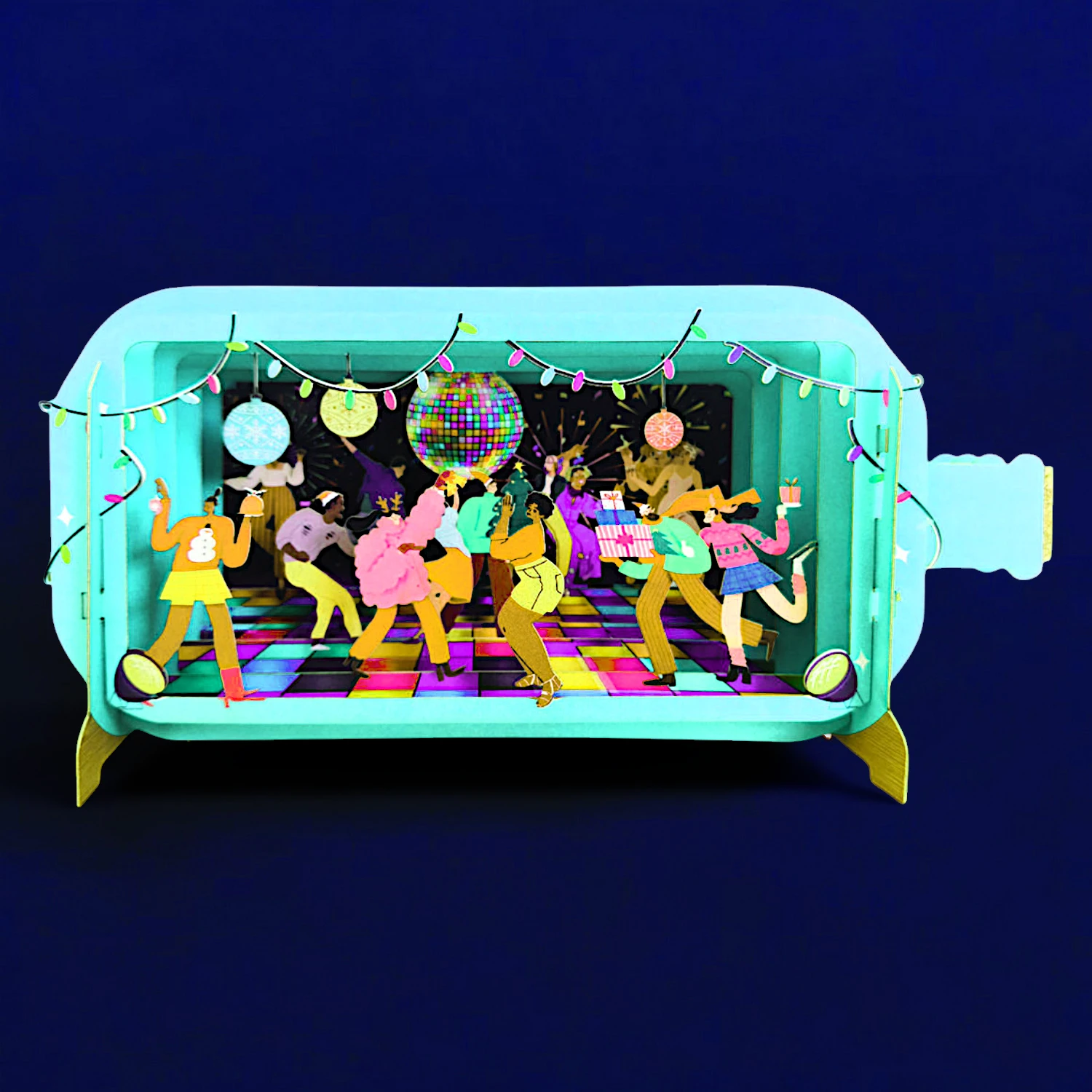 3D Pop-up Weihnachtskarte mit festlichem Weihnachtsmotiv