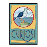Detailansicht des Curiosi Puzzles Möwe mit kunstvollem Motiv und besonderen Puzzleteilen.