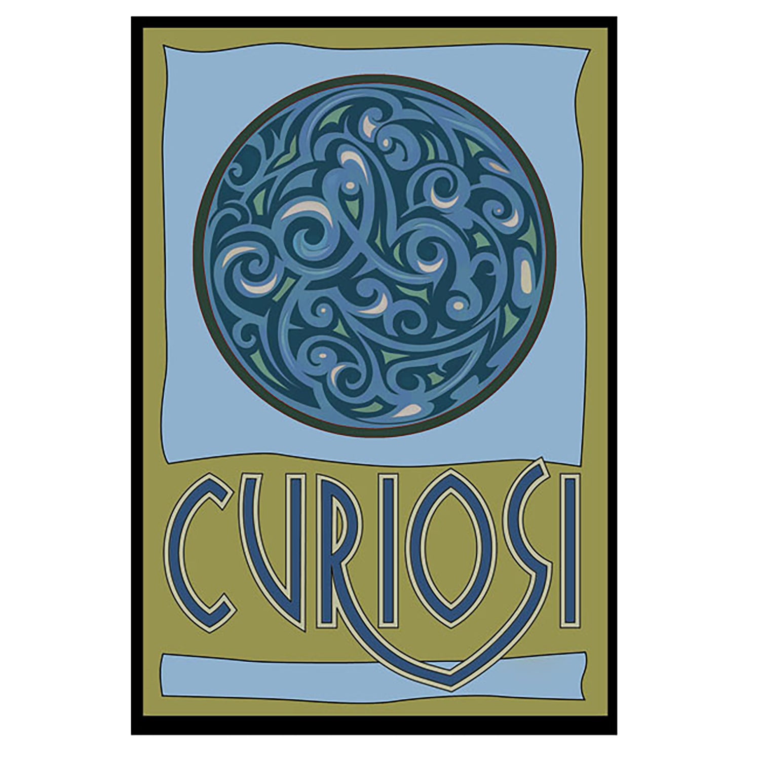Detailansicht des Curiosi Puzzles Wind mit kunstvollem Motiv und besonderen Puzzleteilen.