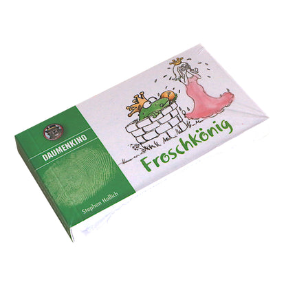 Titelbild des Daumenkinos „Froschkönig“ von Curiosi mit Märchenmotiv.