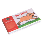 Titelbild des Daumenkinos „Viel Glück“ von Curiosi mit Glücksschwein als Glücksbringer.