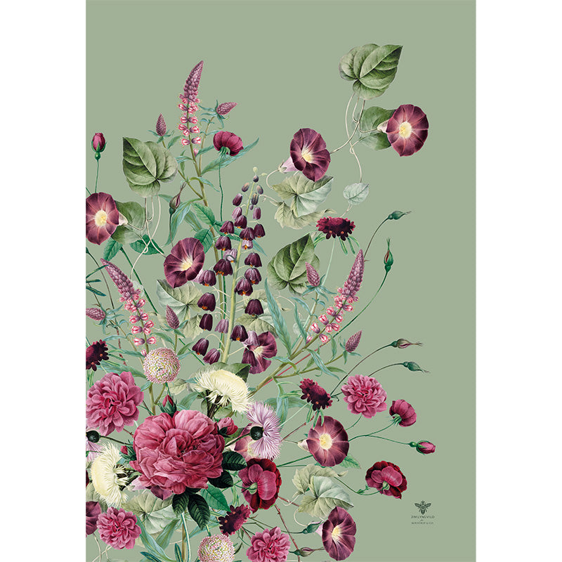 Geschirrtuch aus Bio-Baumwolle mit botanischem Blütenmotiv und hochwertigem dänischen Design.