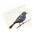 Klappkarte mit einer Amsel auf Ast