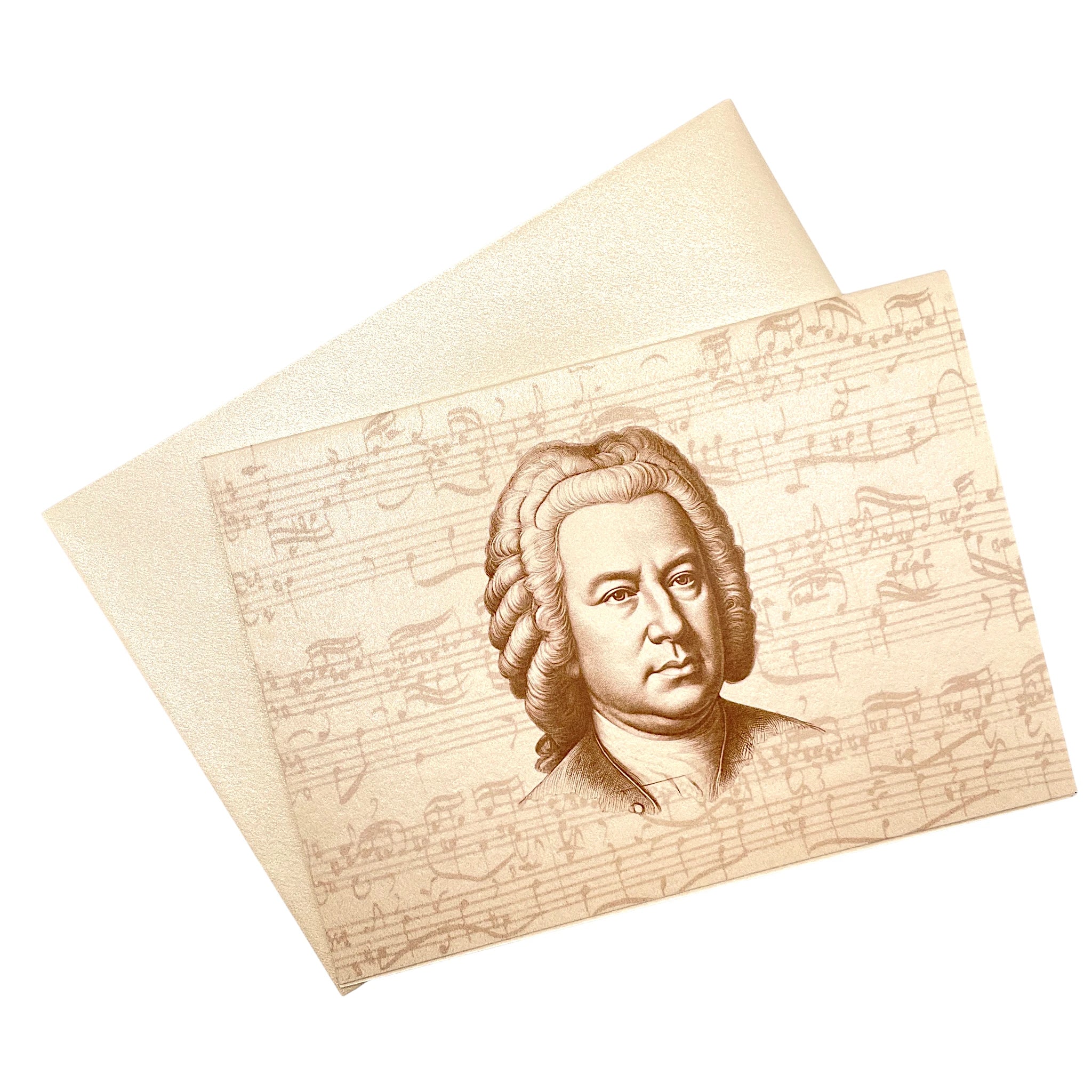 Klappkarte mit Umschlag mit dem Komponisten Bach