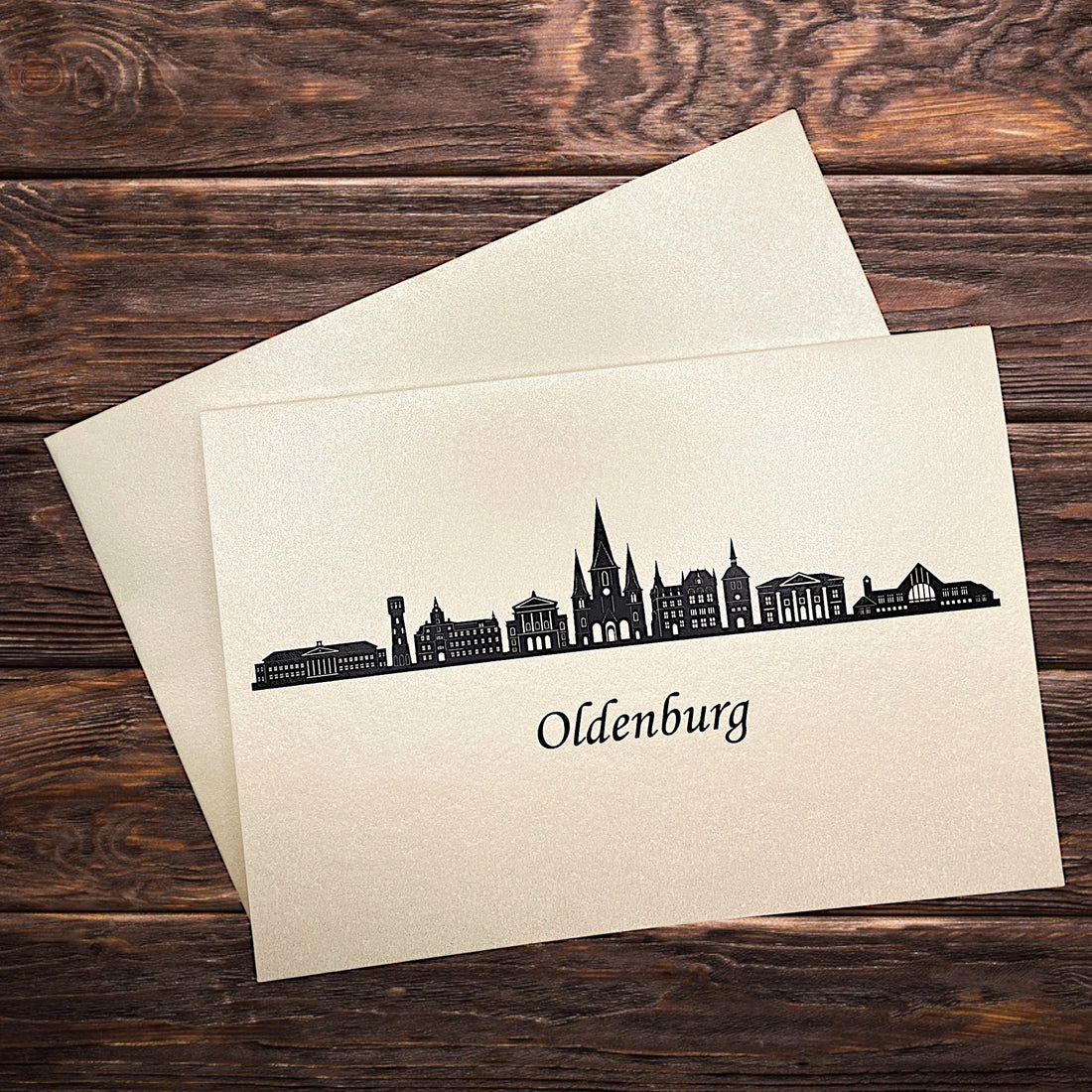 Klappkarte mit dem Druck Skyline Oldenburg