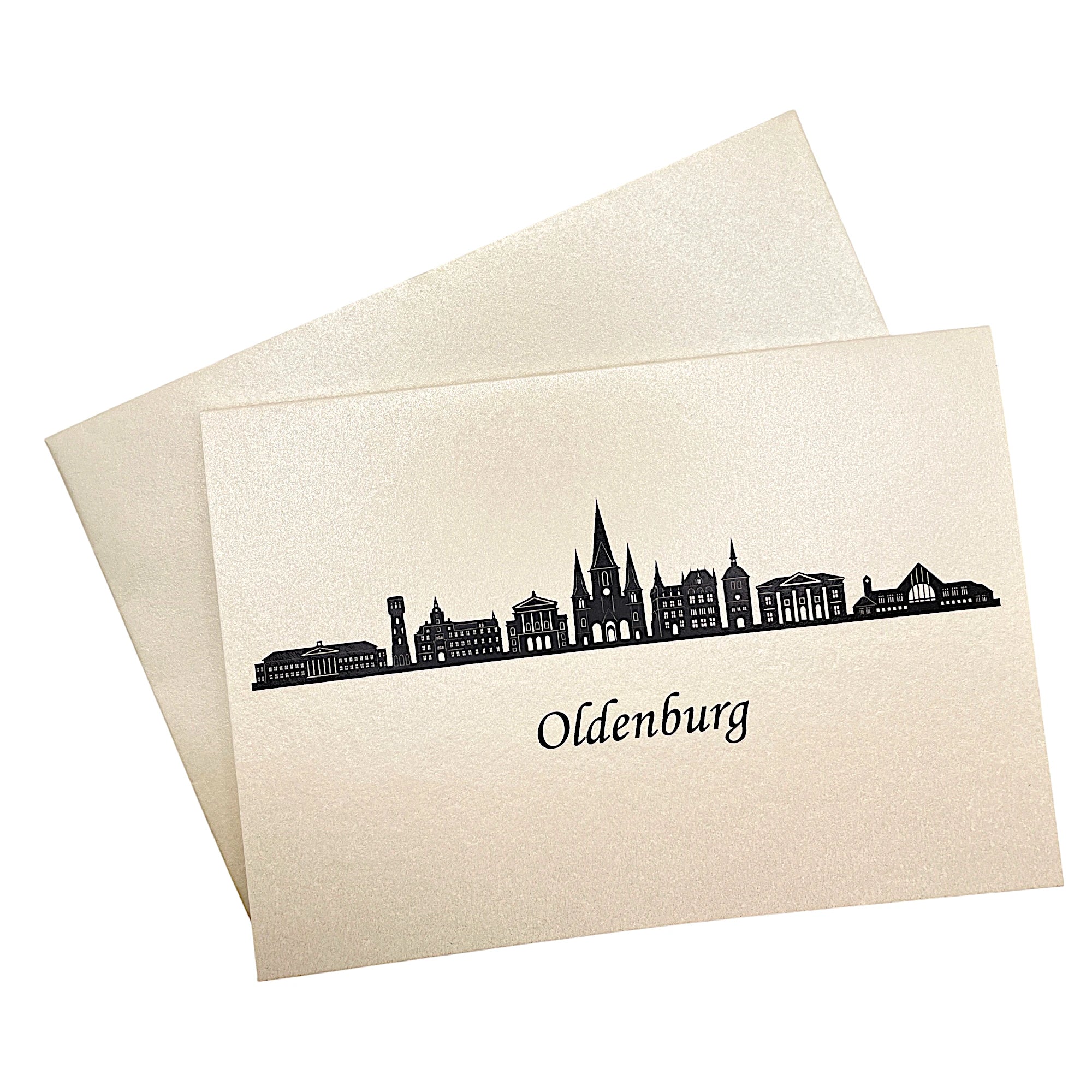 Klappkarte mit der Skyline Oldenburg