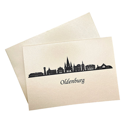 Klappkarte mit der Skyline Oldenburg