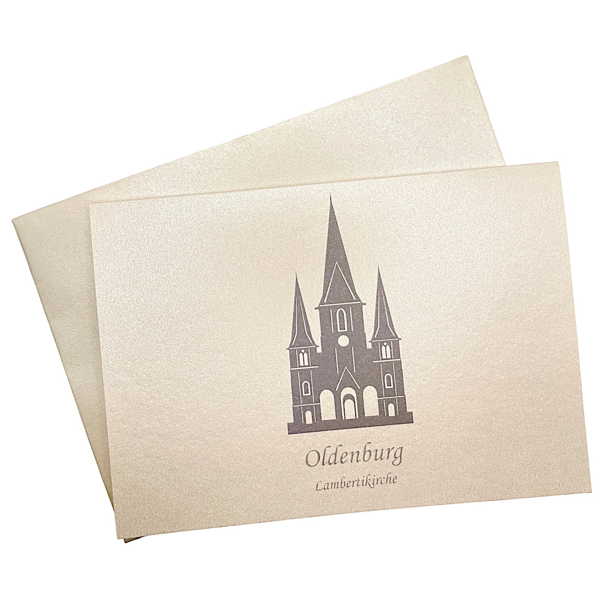 Karte mit Umschlag, Motive Lambertikirche aus Oldenburg