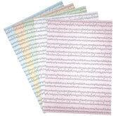 Papier in unterschiedlichen Farben mit Druck Noten für Scrapbooking
