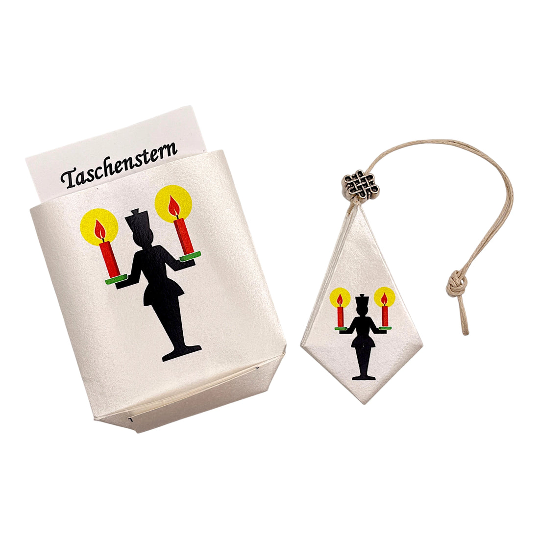 Papierstern Bergmann aus dem Erzgebirge mit Etui – hochwertiger Faltstern als Weihnachtsdekoration und besondere Geschenkidee zu Weihnachten.