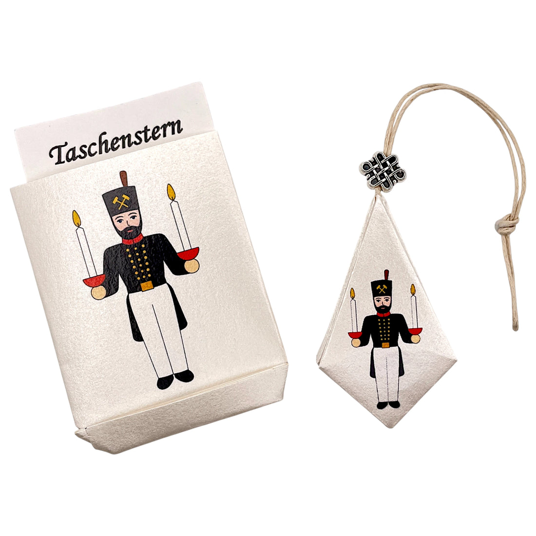 Handgearbeiteter Papierstern mit dem Bergmann