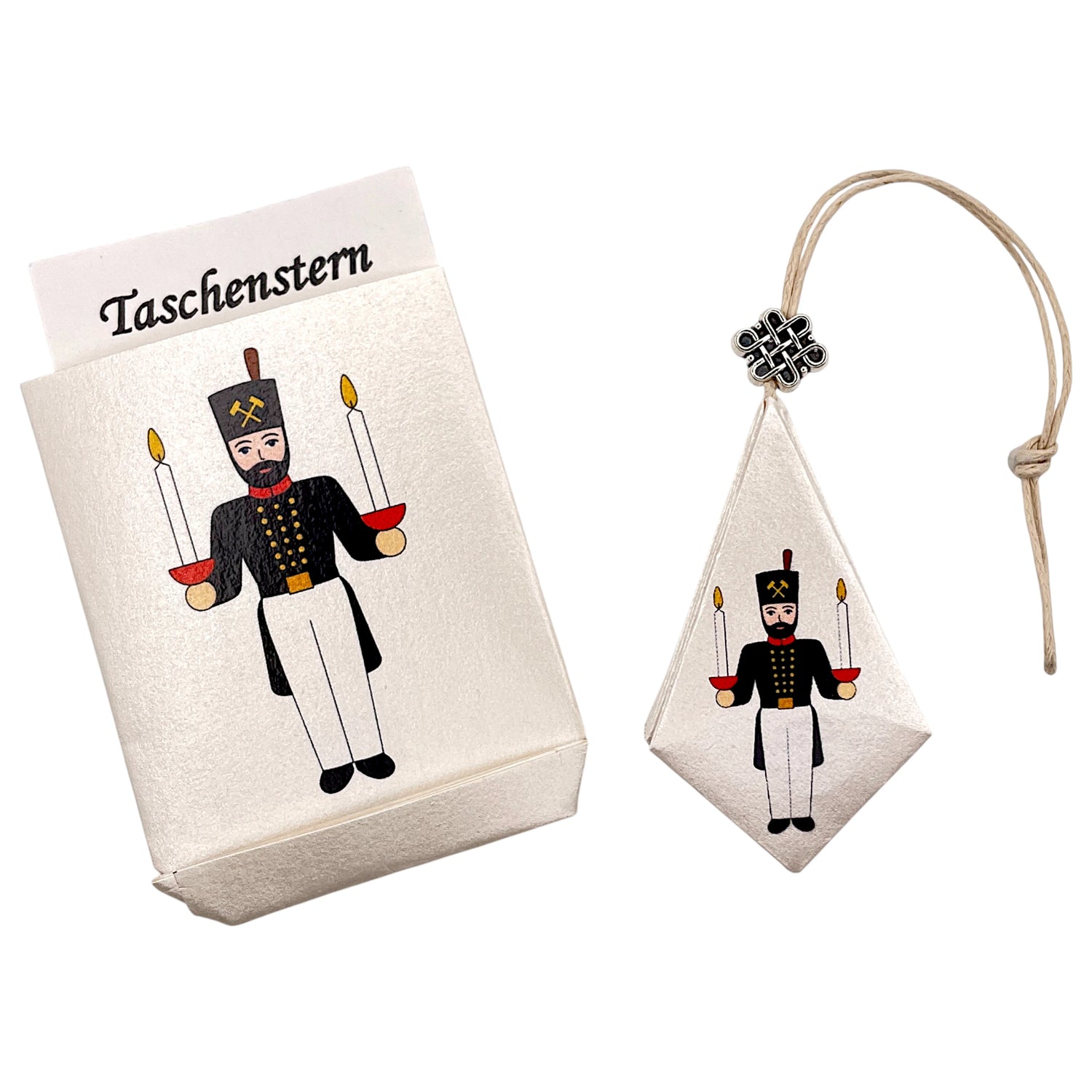 Handgearbeiteter Papierstern mit dem Bergmann