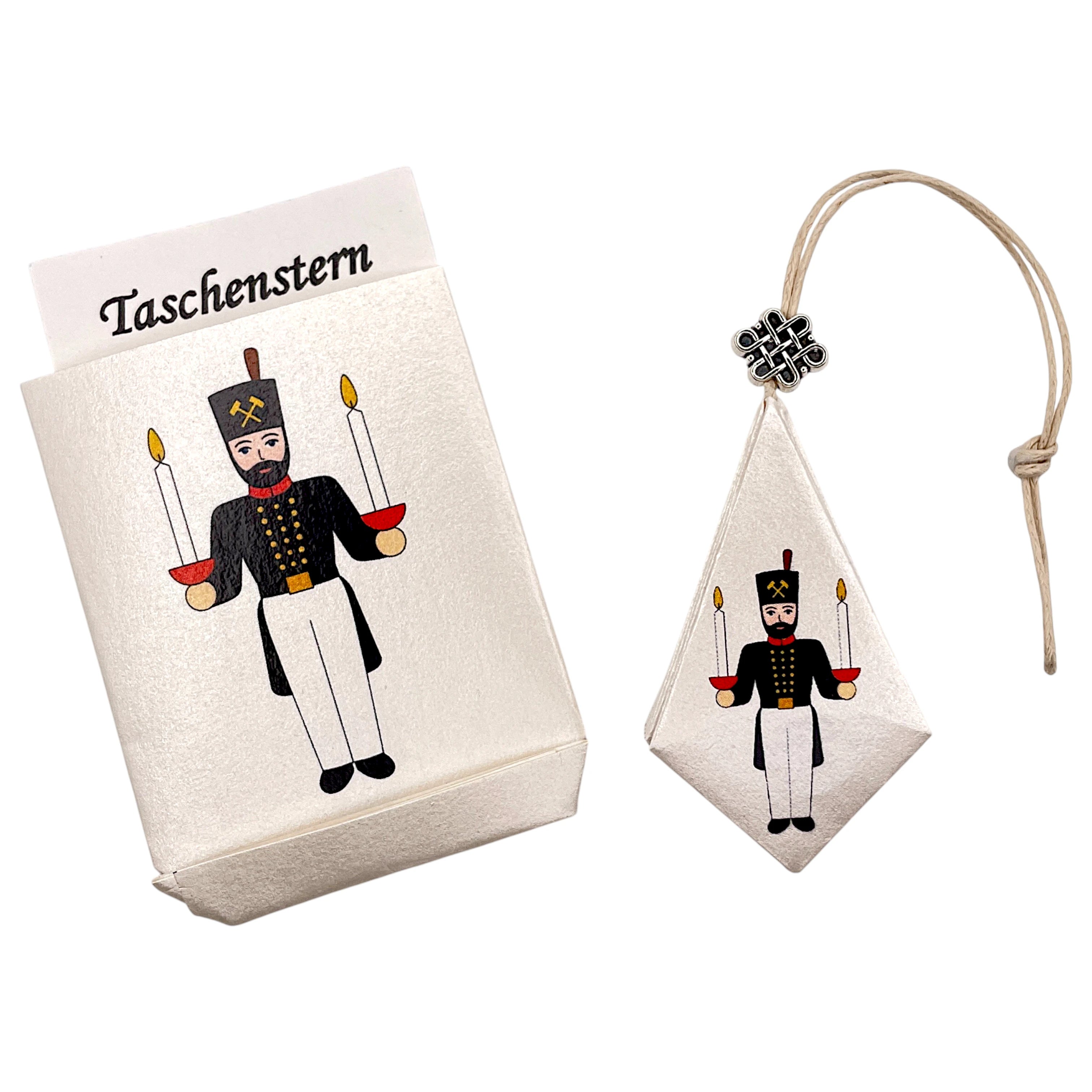 Handgearbeiteter Papierstern mit dem Bergmann