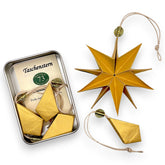 Goldener Papierstern Mini mit hochwertiger Schmuckdose als Geschenk zu Weihnachten oder für besondere Anlässe