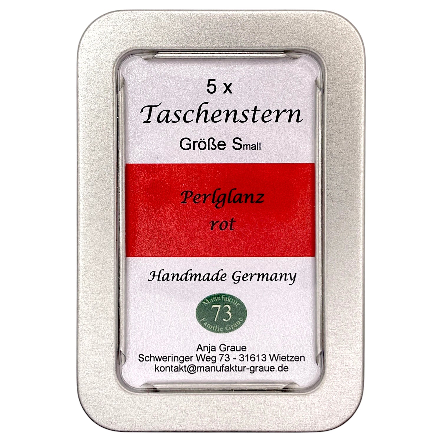 Einfarbiger roter Papierstern Mini in Handarbeit gefaltet aus hochwertigem Papier.