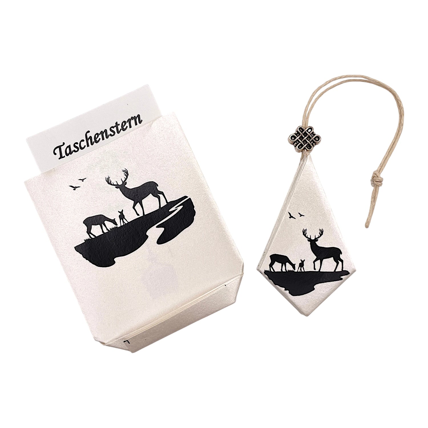 Geschlossener Papierstern Schwibbogen aus dem Erzgebirge mit Etui – hochwertiger Faltstern als Weihnachtsdekoration und Geschenk.
