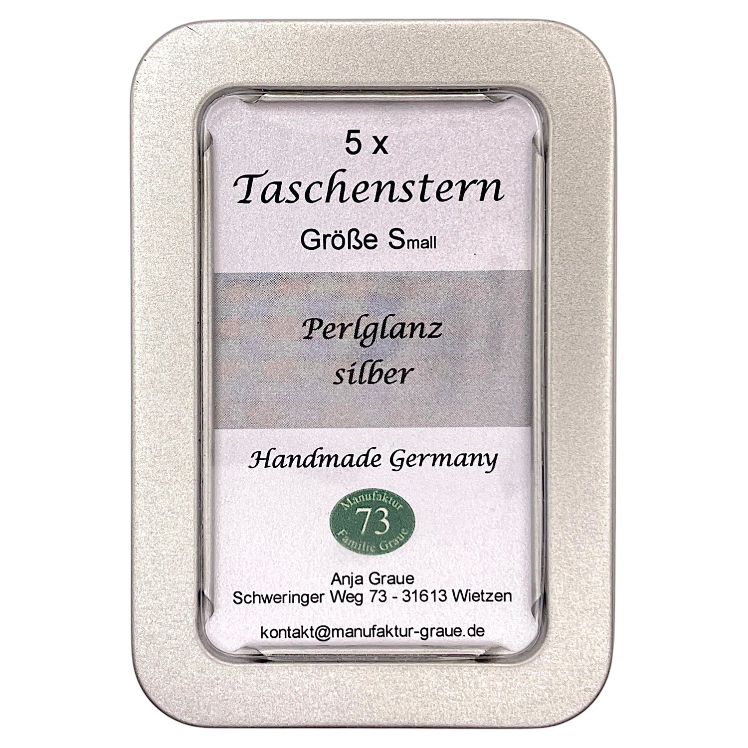 Silber Papierstern Mini als stilvolle Dekoration aus hochwertigem Perlglanzpapier.