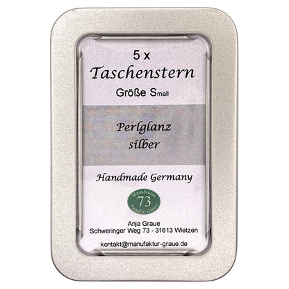 Silber Papierstern Mini als stilvolle Dekoration aus hochwertigem Perlglanzpapier.