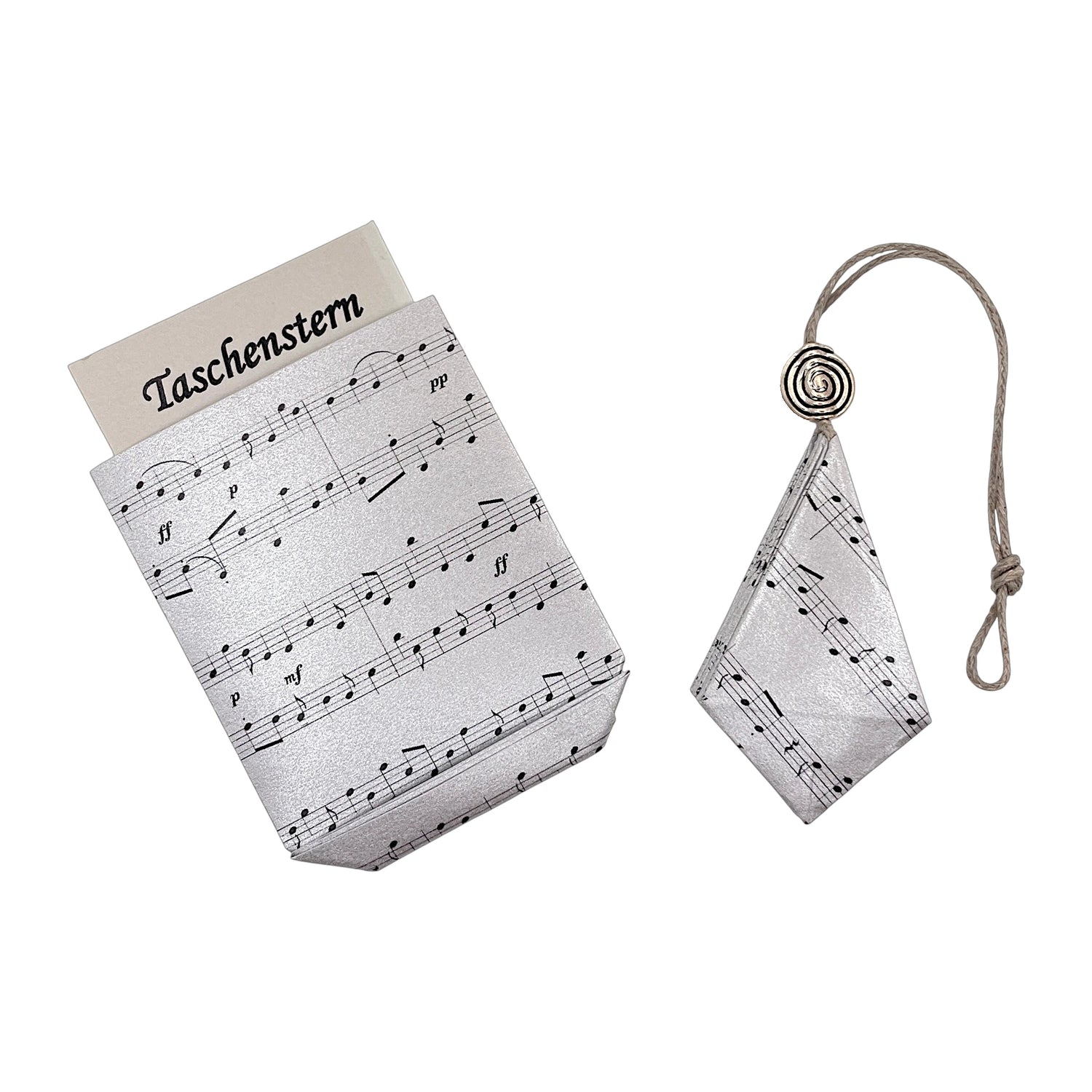 Papierstern mit Noten als Weihnachtsstern und Stern