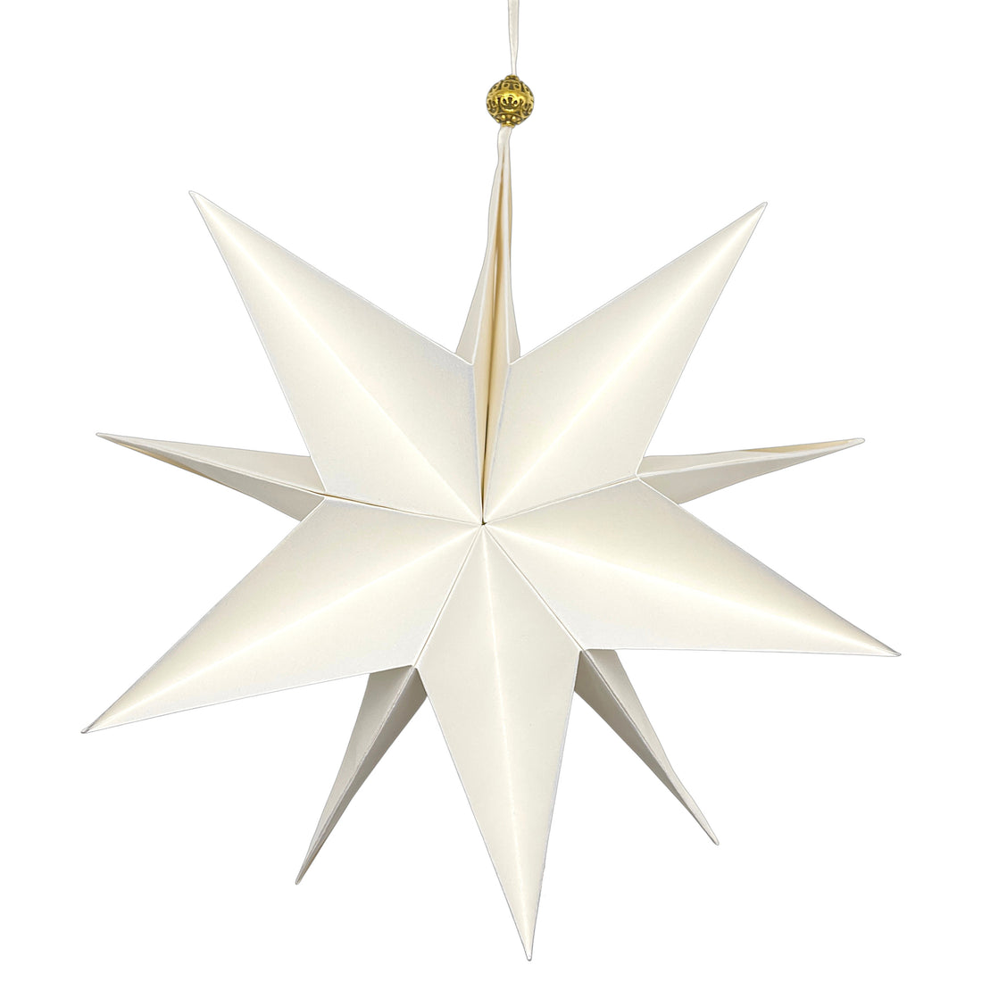 Edler Papierstern in weiß mit gold