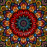 Mandala mit Goldglanz als fertiges Puzzlemotiv von Curiosi mit kunstvollem Ornamentdesign und 72 einzigartigen Puzzleteilen.