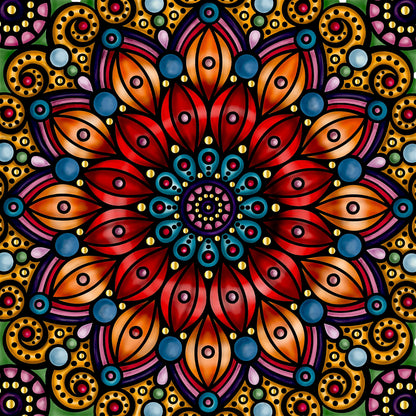 Mandala mit Goldglanz als fertiges Puzzlemotiv von Curiosi mit kunstvollem Ornamentdesign und 72 einzigartigen Puzzleteilen.