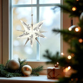 Weihnachtsster als Taschenstern mit Quedlinburg im Fenster