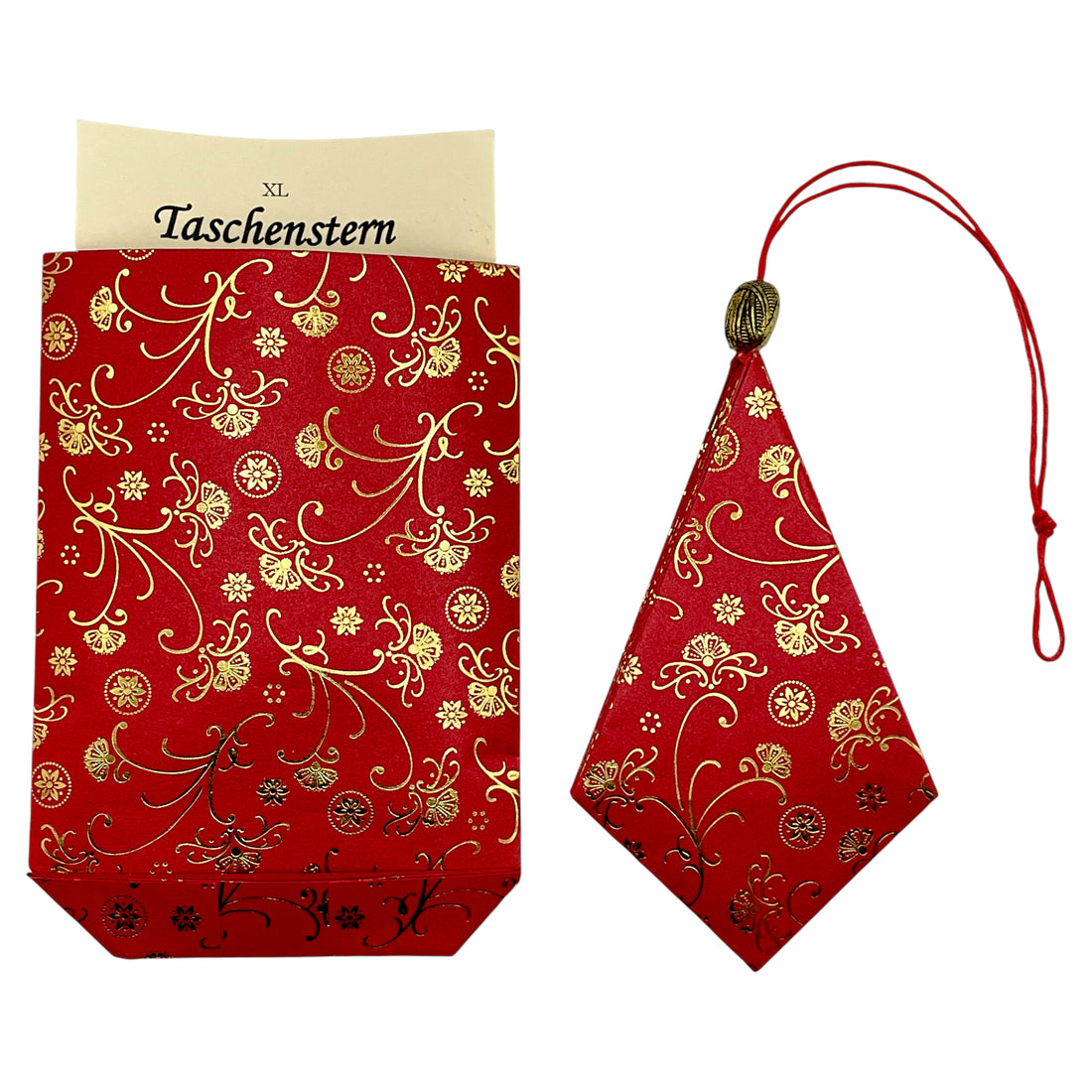 In rot und gold ein Papierstern als Stern