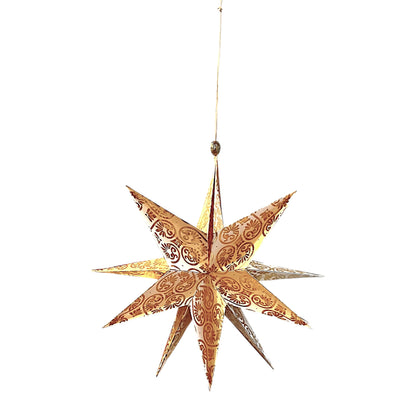 Papierstern groß in gold als Faltstern