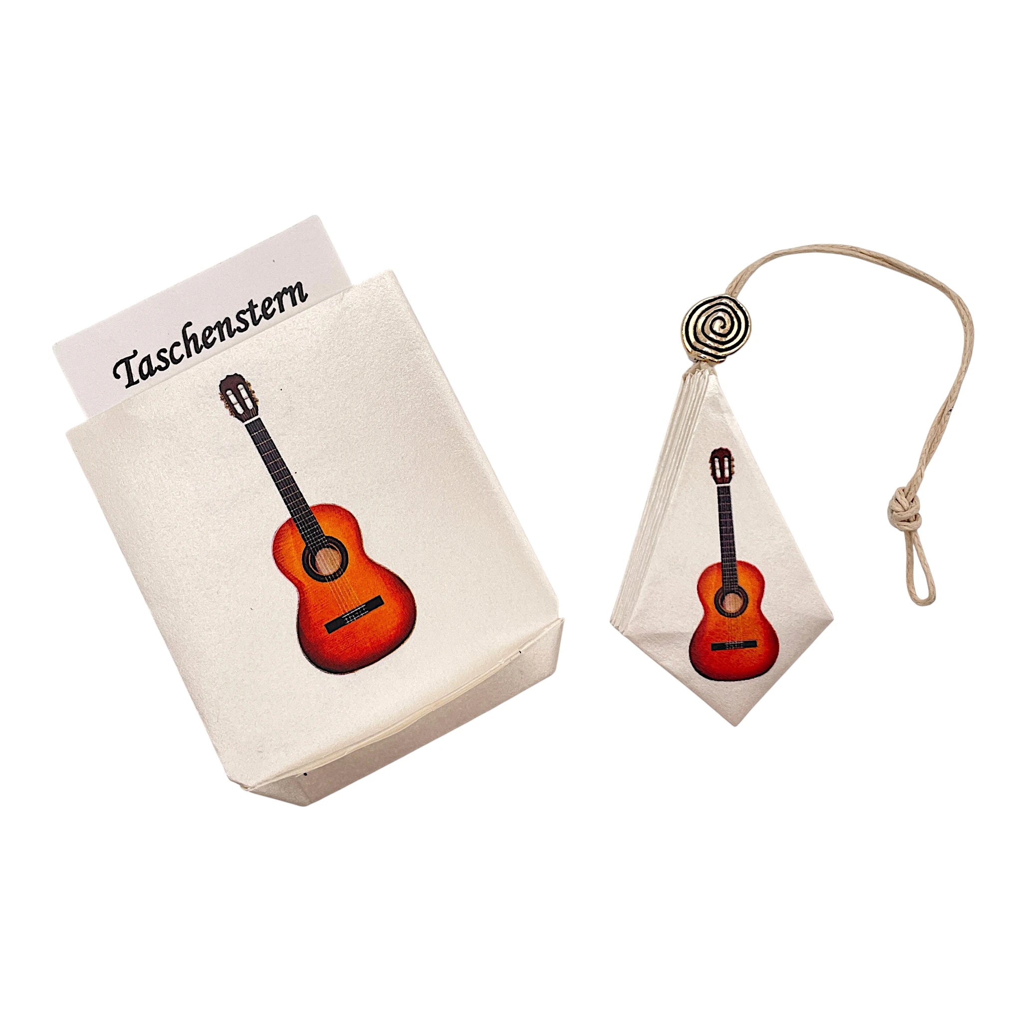 Stern zu Weihnachten mit Gitarre als Papierstern