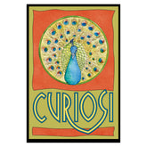 Verpackung des Curiosi Picoli Puzzles „Pfau“ mit kunstvollem Aquarellmotiv.