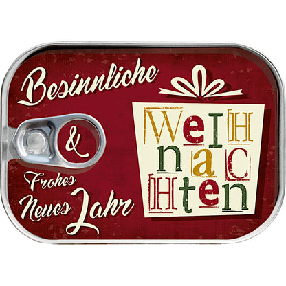 Dosenpost „Besinnliche Weihnachten“ als besondere Weihnachtsgrußkarte in der Dose