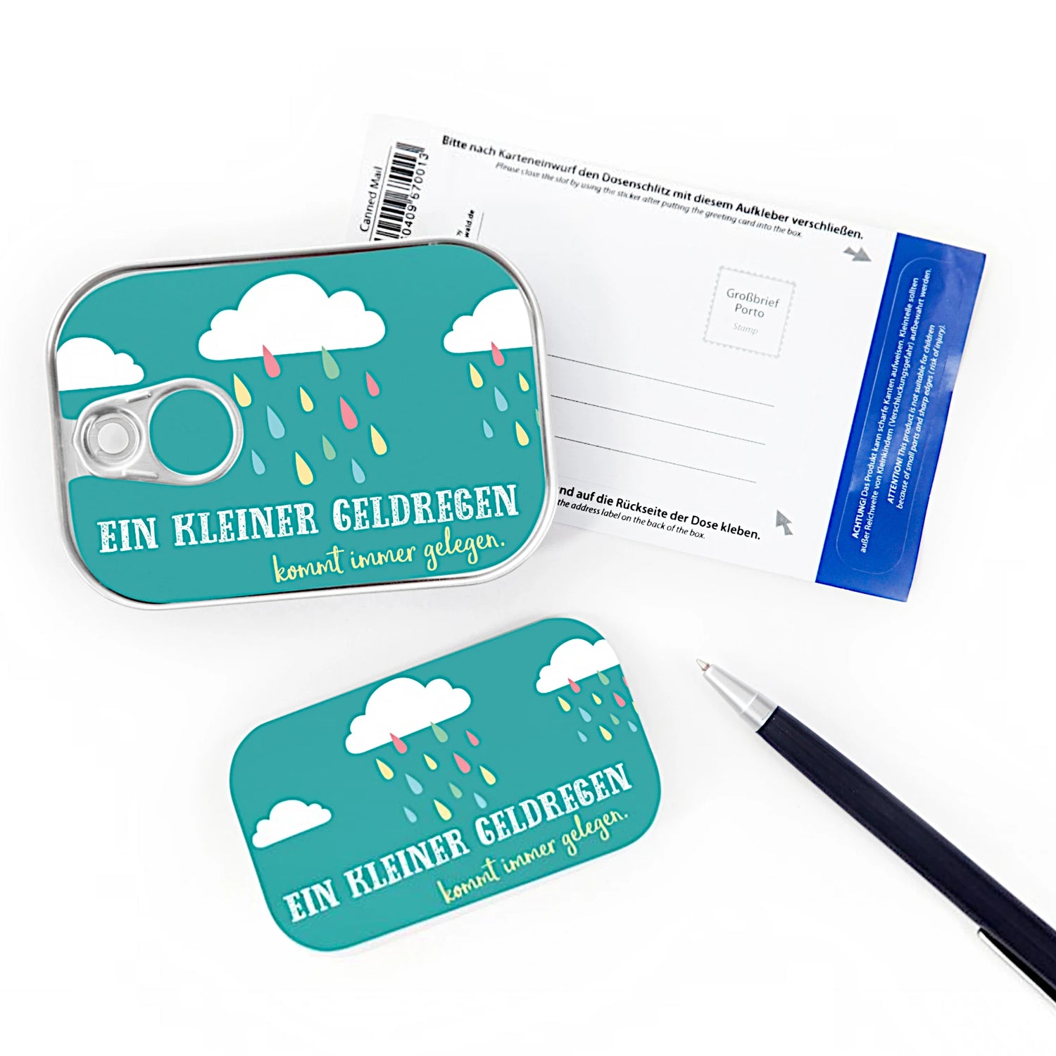 Dosenpost Geldregen mit Karte – originelle Geschenkidee für Geldgeschenke
