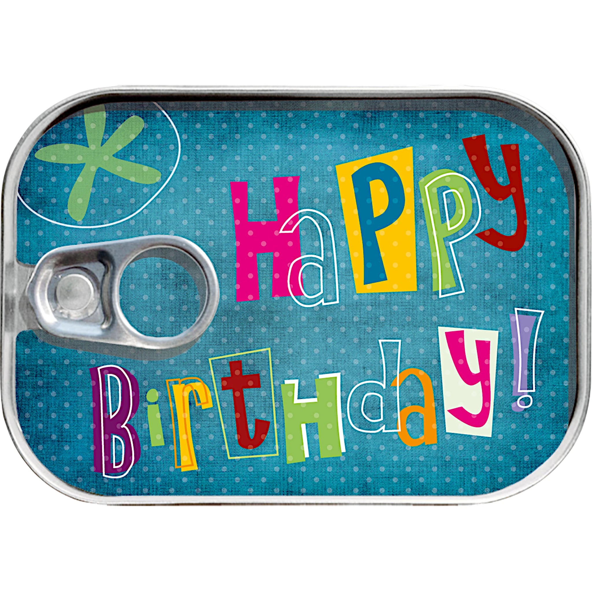 Dosenpost Happy Birthday mit Blumenmotiv
