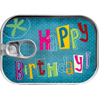 Dosenpost Happy Birthday mit Blumenmotiv
