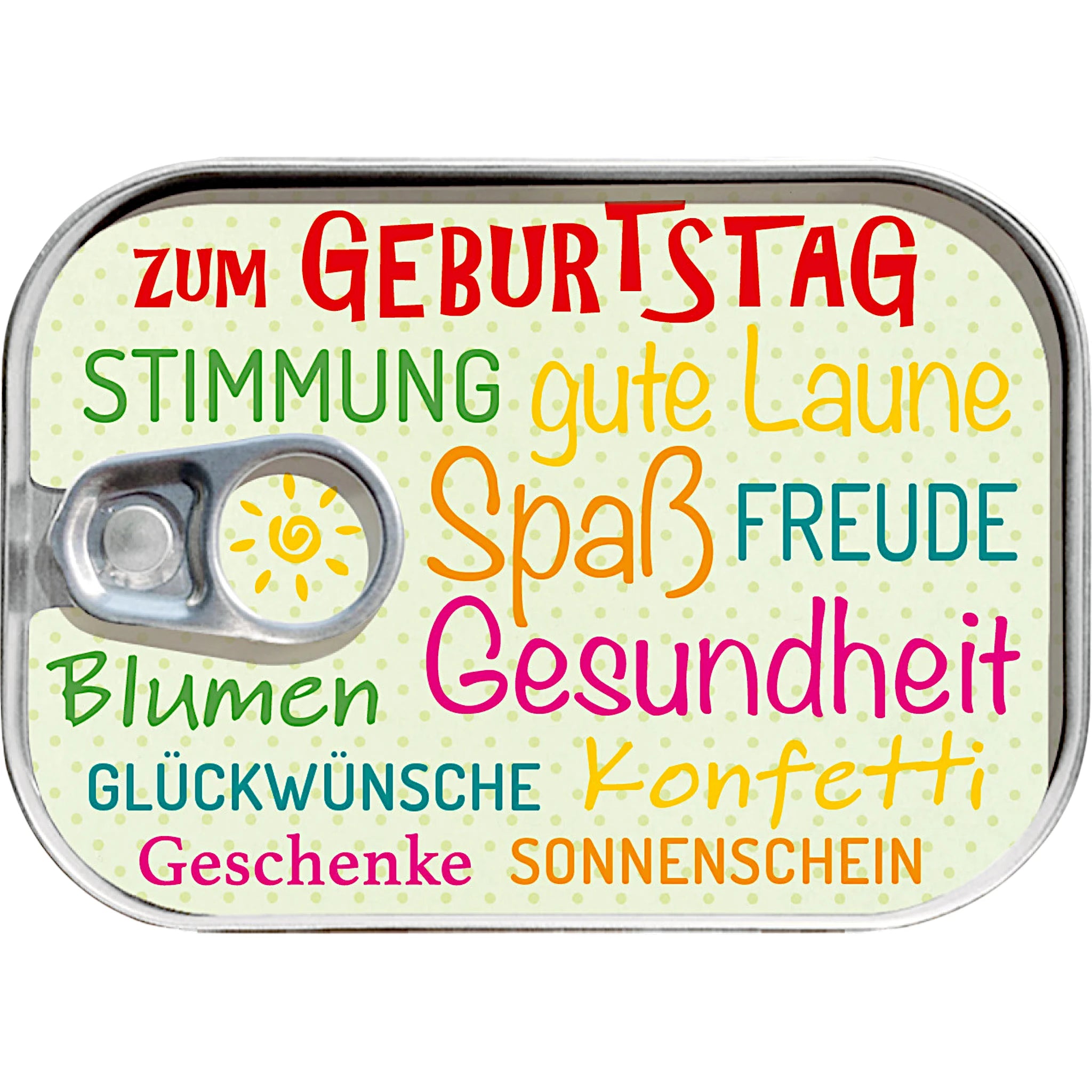 Dosenpost zum Geburtstag mit vielen liebevollen Geburtstagswünschen
