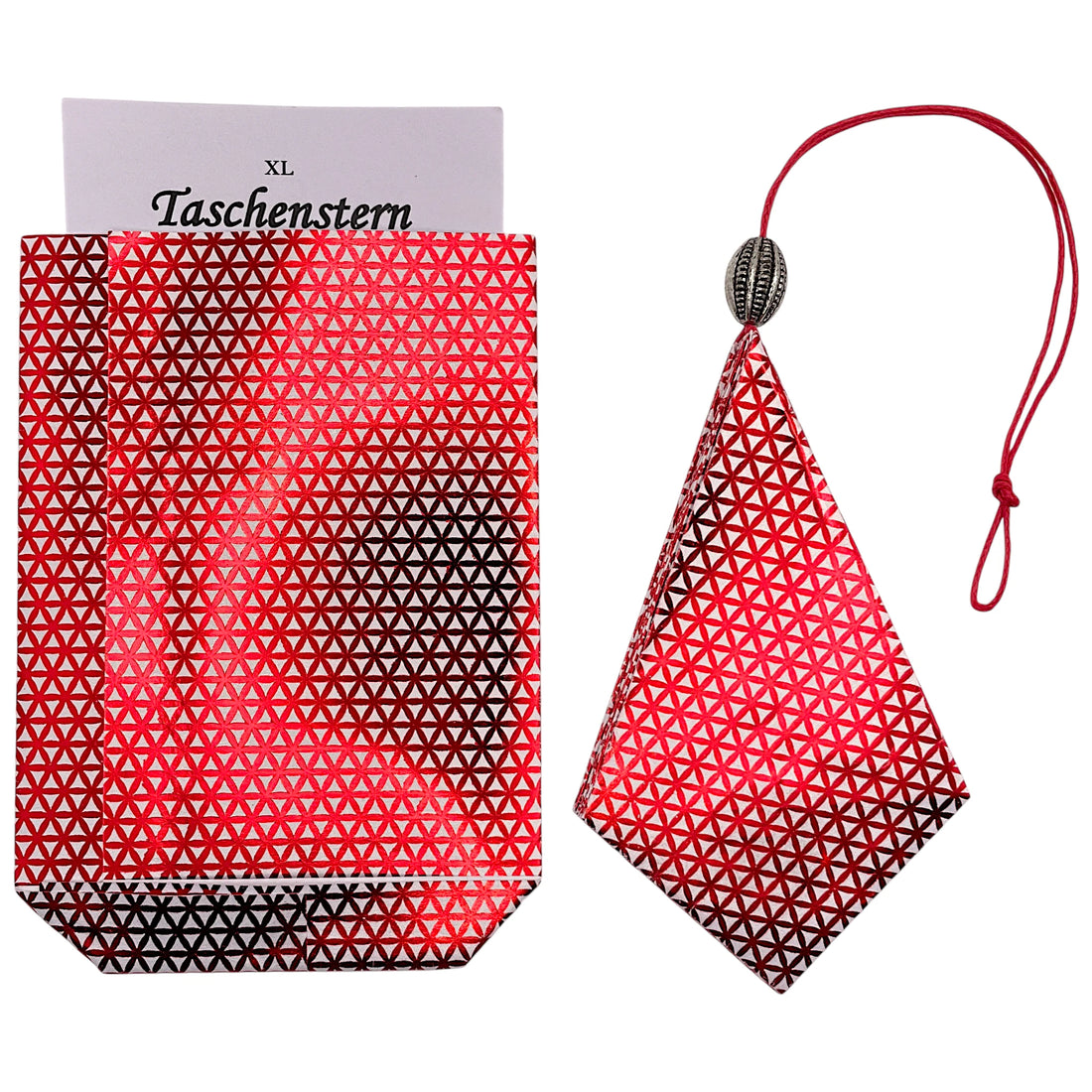 Papierstern Delta XL mit passendem Etui – großer Faltstern für Weihnachten und winterliche Dekoration.