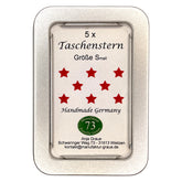 Schmuckdose mit fünf Mini-Taschensternen Goldweiß-Rot aus hochwertigem Perlglanzpapier