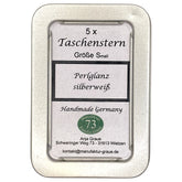 Weißer Mini Papierstern mit Notenmotiv – dekorativer Stern aus Papier