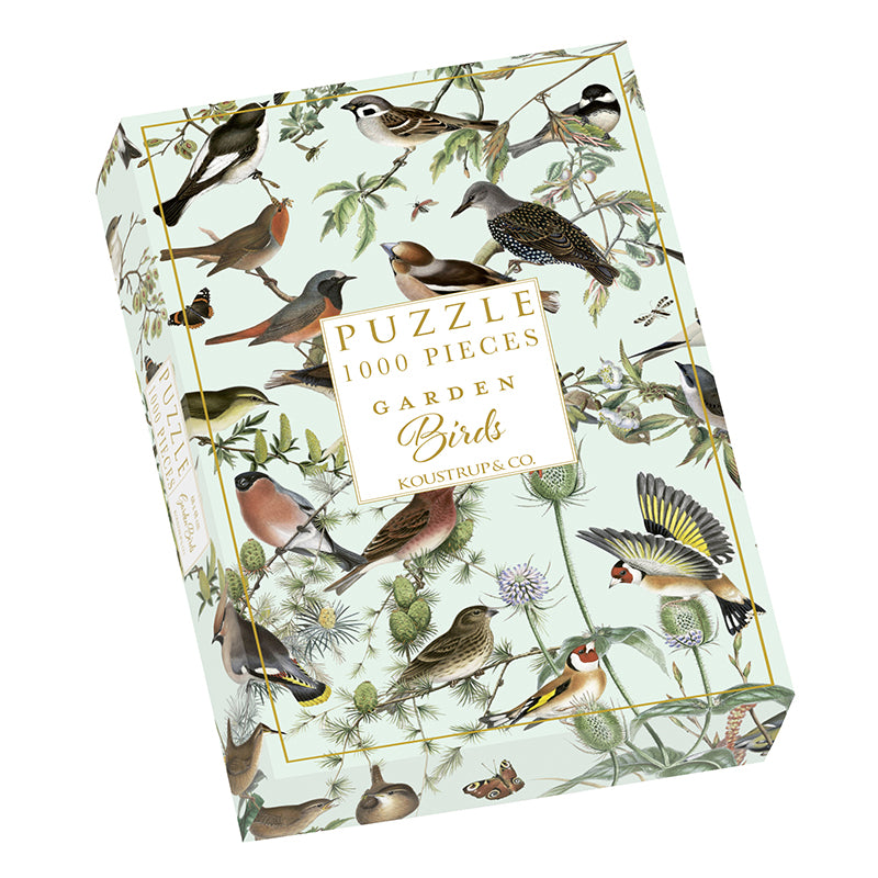 1000-Teile-Puzzle Gartenvögel von Koustrup &amp; Co. mit detailreicher Naturillustration